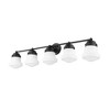 Vaughn 5-Light Bath Vanity Light - Matte Black & Opal Glass, Dimmable, 40.75" Wide - 3 of 4