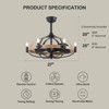 Ludomide 27'' Farmhouse Ceiling Fan with Light and Remote Control, Chandelier Ceiling Fan with Lights for Kitchen Dining Room - 2 of 4