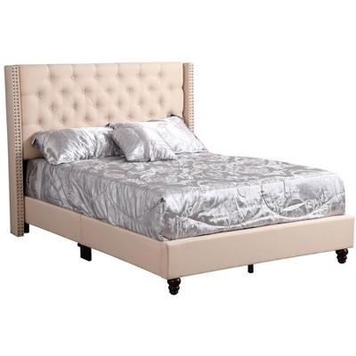Passion Furniture Julie Light Tufted UpholsteLow Profile Full Panel Bed
