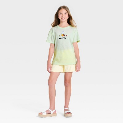 Miffy Girls' Miffy Bike Short Sleeve Front and Back Graphic T-Shirt - Mint Green M — фото 4