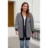 Coolmee Women's Striped Cardigan Long Sleeve Open Front Sweater Knit Oversized Casual Loose Sweater - 4 of 4