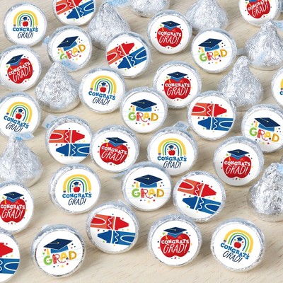 Big Dot of Happiness Elementary Grad - Kids Graduation Party Small Round Candy Stickers - Party Favor Labels - 324 Count