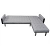 vidaXL L-shaped Sofa Bed Fabric Black and Gray - 4 of 4