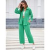 Women Two Piece Casual Outfits Y2K Loungewear Pleated Wide Leg Pants Long Sleeve Button Down Shirt Streetwear Set - 4 of 4