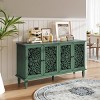 60" Vintage Floral Carved Sideboard Buffet Cabinet, Storage Console with Solid Wood Legs, Adjustable Shelves, Accent Cabinet - Panipeachy - 3 of 4