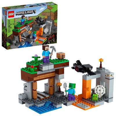 LEGO Minecraft The Abandoned Mine; Zombie Cave Playset with Minecraft Action Figures 21166