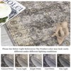 Vintage Floral Distressed Washable Rug, Non-Slip, Non-Shedding Large Indoor Low Pile Carpet Floor Cover for Living Room, Bedroom - 4 of 4