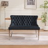 Okak Modern Velvet Upholstered Tufted Chair Dining Bench with Metal Legs,Leisure Reception Chair for Living Rooms,Dining Seating - 2 of 4