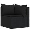 VidaXL 2 Piece Patio Lounge Set with Cushions Poly Rattan Gray - 4 of 4