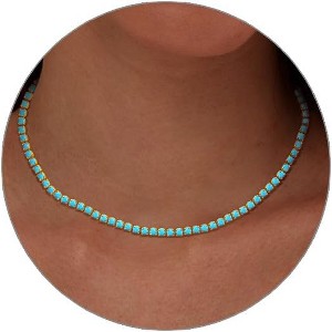 Butterfly Tennis Choker Necklace for Women, 14K Gold Plated 3mm Zirconia Chain - 1 of 4