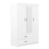 YOOCOZZ Modern 3-Door Freestanding Wardrobe with Lockable Top Drawer and Full-Length Mirror - 4 of 4