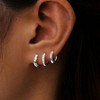Gold Huggie Hoop Earrings Set for Women, Dainty Sterling Silver Stacks, Hypoallergenic, 3 Pairs - 3 of 4
