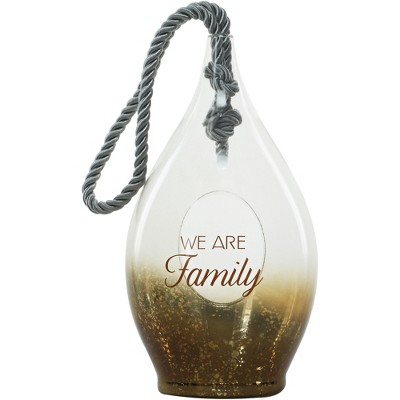 Pavilion Gift Company - Family - 11.5" Bronze Glass Lantern - Candle Holders