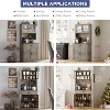 Kitchen Pantry Cabinet, 71"H Hutch Storage Cabinet with Microwave Stand, Freestanding Buffet Cabinet with Shelf and Glass Doors for Home Dining Room - 4 of 4