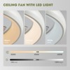 Ludomide Ceiling Fans with Lights, Flush Mount Ceiling Fan with Lights and Remote, 6 Wind Speeds Smart Low Profile Ceiling Fan for Bedroom-White - 3 of 4