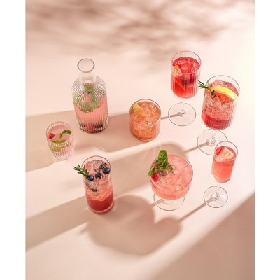 Elle 10oz Clear Fluted Coupe Martini Glasses Set