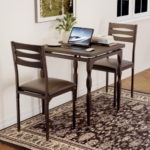 Whizmax 3-Piece Dining Set for 2 - Compact Table & Chairs with Spiral Legs, Space-Saving Kitchen Set for Small Apartments - 1 of 4
