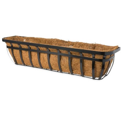 Plow & Hearth - English Hay Basket Window Planter with Coco Liner & Brackets