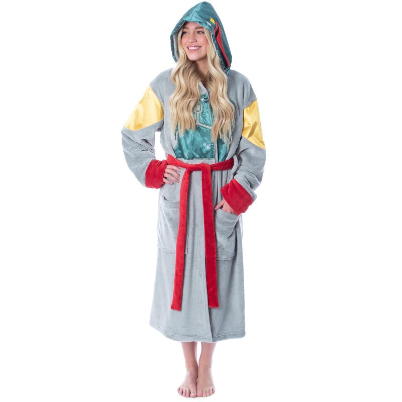 Star Wars Adult Boba Fett Bounty Hunter Fleece Robe Bathrobe For Men Women Multi, 2 of 8