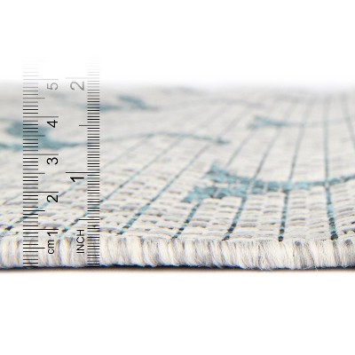 Gray Trellis Rectangular Outdoor Synthetic Area Rug