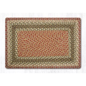 Earth Rugs Olive/ Burgundy/ Gray Oblong Braided Jute Rug – Rustic Farmhouse Handcrafted Accent Rug for Kitchen or Hallway - 1 of 1