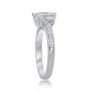 Bella Silver Sterling Silver Three-Stone CZ with Half CZ Band Engagement Ring - Available Sizes:  5 ,  9 ,  8 ,  7 ,  6 - 2 of 3