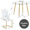 VYNXARIA Table and chair set,circular dining table,glass tabletop with a diameter of 40 inches and gold-plated metal legs,paired with 4 white chairs - 3 of 4