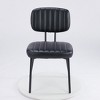 DOMETOUR Mid-Century Modern Kitchen Chair Set of 2 Dining Chairs-Upholstered, with Faux Leather Cushion Seat for Dining Room - 3 of 4
