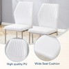 Vynxaria Luxury Simple Chair Set - 6 White PU High Resilience Dining Chairs with Silver Metal Legs - 4 of 4