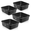 Jubilee 4-Pk Plastic Busser Utility Tub - Heavy Duty Commercial Dishwashing Box for Restaurant Kitchen Organization and Storage, Black - 3 of 4