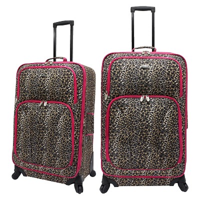 leopard print luggage set for sale