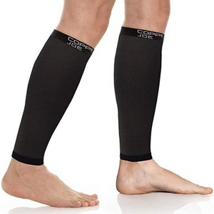 Copper Joe Calf Support Sleeves - Ultimate Copper for Legs Pain Relief- Footless Socks for Fitness, Running, & Shin Splints - 1 of 4