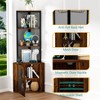 YOOCOZZ 65" Freestanding 6-Tier Corner Cabinet with Doors, Shelves & Wine Glass Rack - Rustic Brown - 3 of 4
