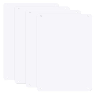 Unique Bargains Aluminum Reflective UV Protected Waterproof White Blank Metal Signs 4 Pcs