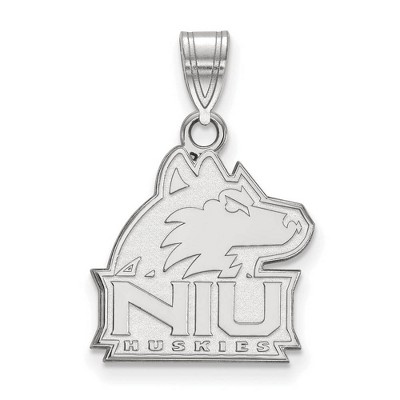 Black Bow Jewelry 14k White Gold Northern Illinois Huskies NCAA Medium Pendant