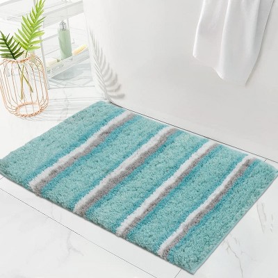 Home Weavers Glamour Collection 100% Polyester Microfiber Bathroom Rug, Non Slip Bath Mat Water Absorbent Soft Microfiber Shaggy Mat Machine Washable