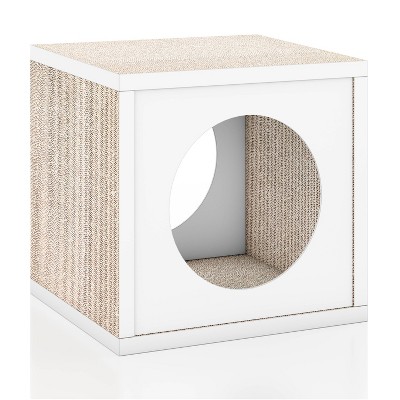 Way Basics Eco Cube Cat Scratcher - S/M - White
