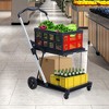2 Tier Folding Shopping Cart for Groceries - Heavy Duty 198 LB Capacity - 2 of 4