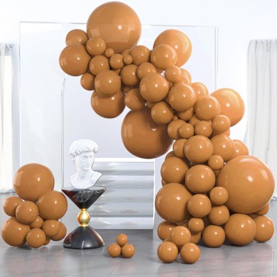 PartyWoo Balloons Light Brown Caramel Tan Boho 18 12 10 5 Inch 85 pcs