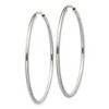 Black Bow Jewelry 1.3mm, Sterling Silver, Endless Hoop Earrings - 34mm (1 3/8 Inch) - 2 of 4