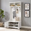 Sarah Hall Tree White - Crosley: Entryway Organizer with Shelving, Coat Hooks, Shoe Cabinet - 4 of 4