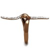 Slickblue IP Light Brown Stainless Steel Ring with Knot Design & Clear Pave Synthetic Crystals – Women’s Sizes 5-10 - 4 of 4