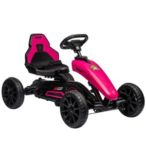 JANSNO Pedal Go Kart Ride-On Toy for Kids 3-8 with Swing Axle, Adjustable Seat, Handbrake, Shock-Absorbing Wheels - 1 of 4