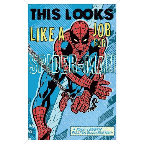 Trends International Marvel's Spider-Man 2 - Group Framed Wall Poster  Prints Mahogany Framed Version 14.725 x 22.375