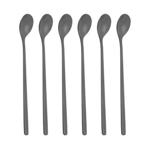 Unique Bargains 304 Stainless Steel Long Handle Coffee Iced Mixing Tea Spoon 6 Pcs - 1 of 4