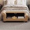 CAVINAS 64.5" End of Bed Storage Bench, Nail Tufted Shoe Rack Bench with Armrest Bedroom Storage Bench for Bedroom, Living Room - 2 of 4