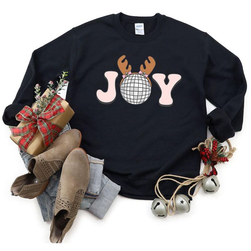 Simply Sage Market Women's Graphic Sweatshirt Joy Reindeer, 3 of 4
