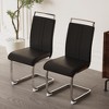 CENGHU Modern Dining Chairs Set of 4, Upholstered PU Faux Leather Side Chair with C-shaped Tube Plating Metal Legs, Guest Office Chair - 4 of 4