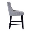 WestinTrends 24" Linen Tufted Buttons Upholstered Wingback Counter Stool (Set of 3) - 3 of 4