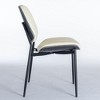 Kumasinova Mid-Century Walnut Bentwood Dining Chairs, Set of 2 Faux Leather Upholstered Chairs with Metal Tapered Legs, Retro Ergonomic Kitchen Chairs - 2 of 4